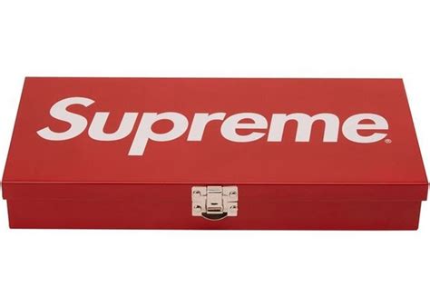 supreme red metal box|Supreme Large Metal Storage Box Red .